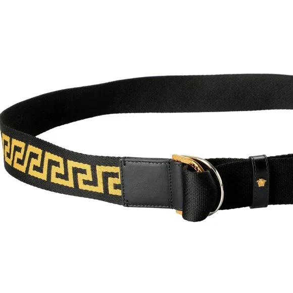 Versace Leather Trimmed Greeca Print Belt Versace Leather Trimmed Greeca Print Belt main image 3